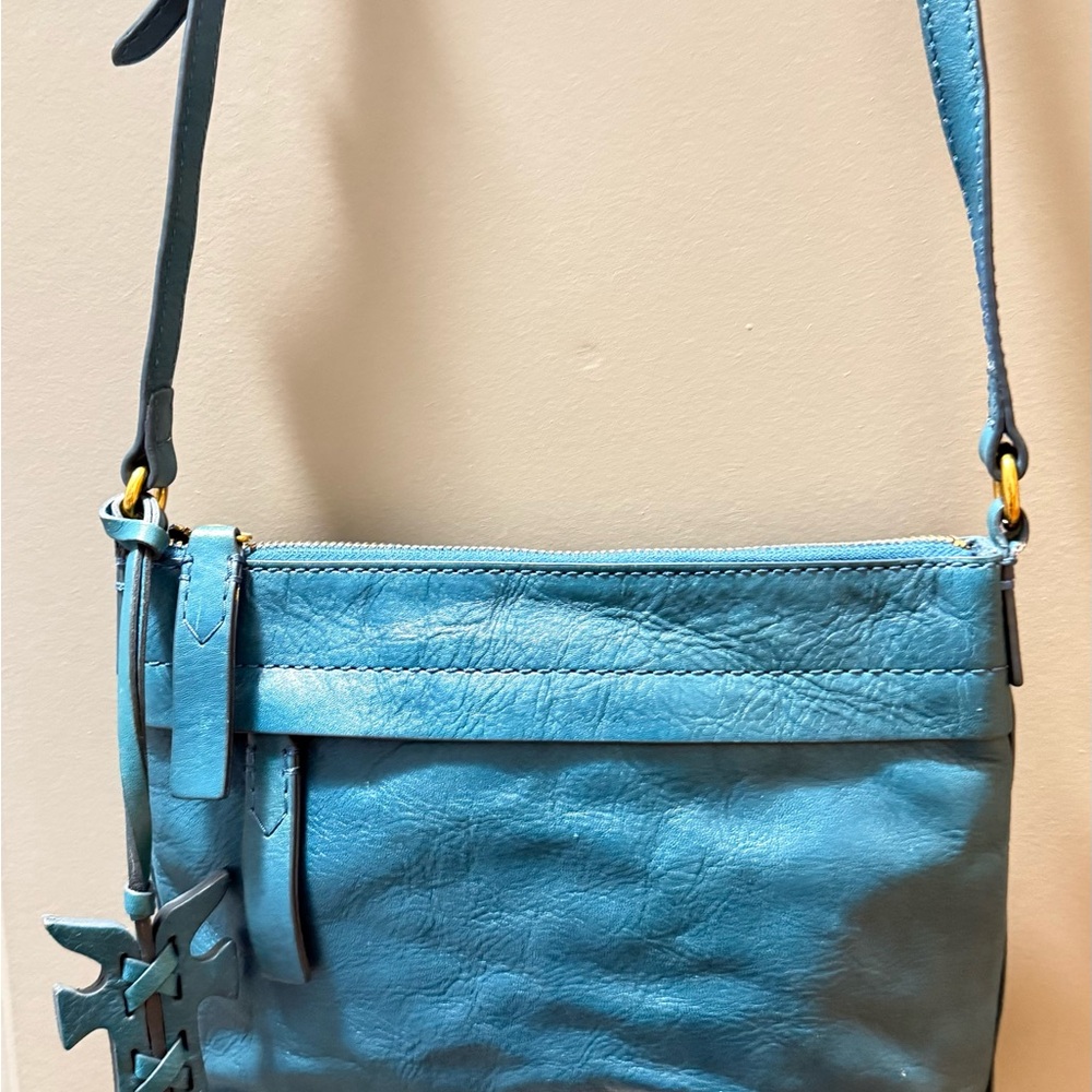 Frye Blue Leather Crossbody Bag